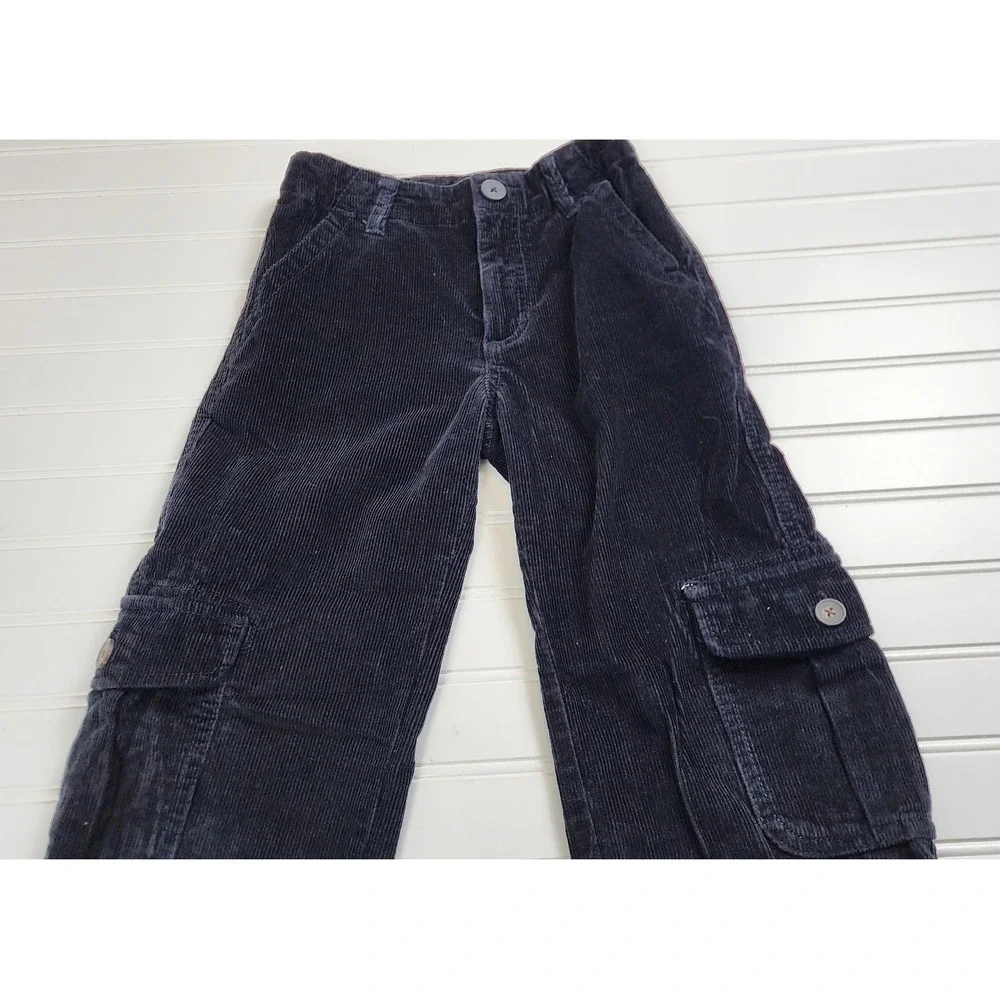 Gymboree Boys Corduroy Cargo Pants Black Slim‎ Fit Size 8
